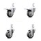 Service Caster 3.5 Inch Thermoplastic Rubber 7/8 Inch Square Stem Caster Total Lock Brake, 2PK SCC-SQTTL20S3514-TPRB-78-2-S-2 - alternate 1